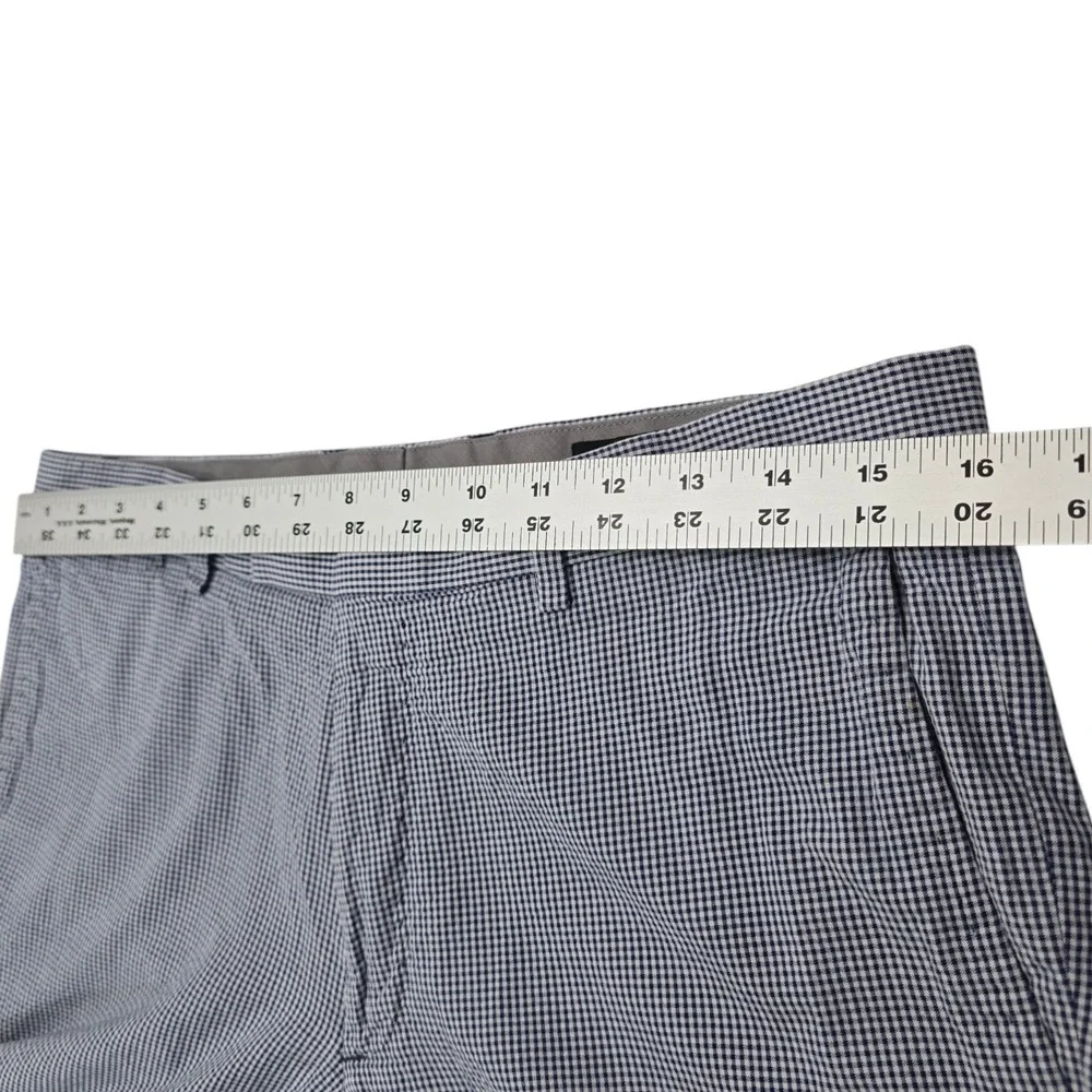 Banana Republic Chino Pants 32x32 Mens‎ Blue Check Modern Slim Fit Seersucker